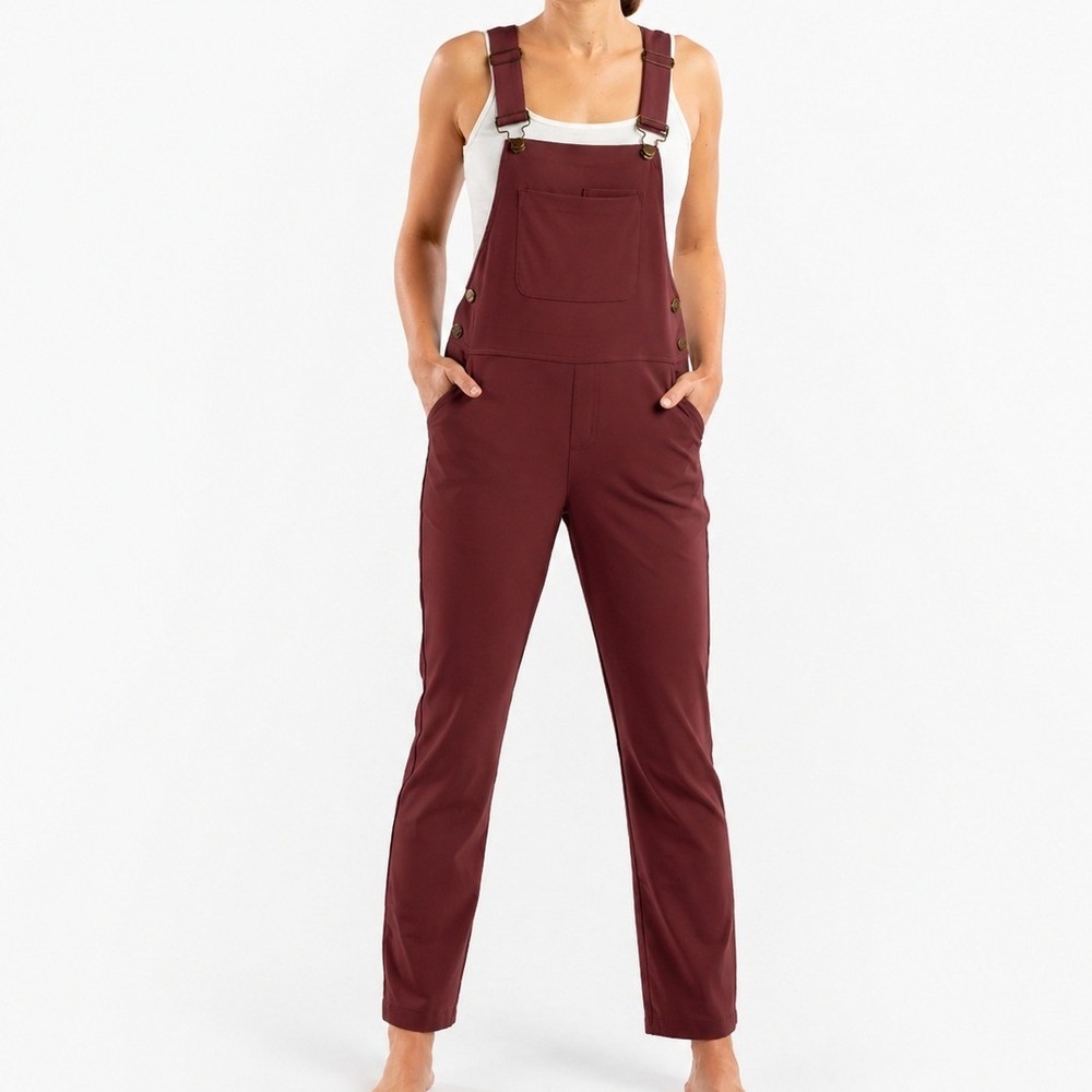 Wild Rye Mahogany Maroon Elorie Technical Overalls Jumpsuit Utility Size 12